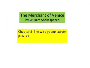 The Merchant of Venice by William Shakespeare Chapter