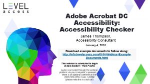 Adobe Acrobat DC Accessibility Accessibility Checker James Thompson