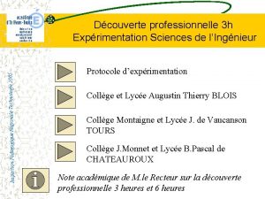 Inspection Pdagogique Rgionale Technologie 2005 Dcouverte professionnelle 3