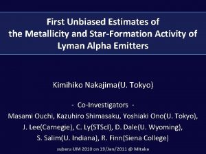 First Unbiased Estimates of the Metallicity and StarFormation