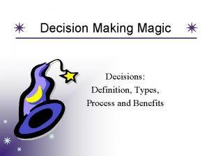 Decision Making Magic Decisions Definition Types Process and