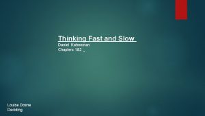 Thinking Fast and Slow Daniel Kahneman Chapters 12