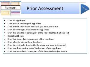 Planners Prior Assessment Draw an egg shape Draw