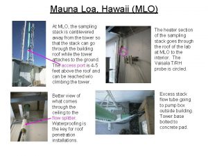 Mauna Loa Hawaii MLO At MLO the sampling