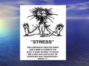 STRESS TAKE THE STRESS TEST What is Stress