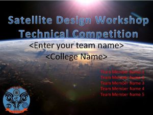 Enter your team name College Name Team Member