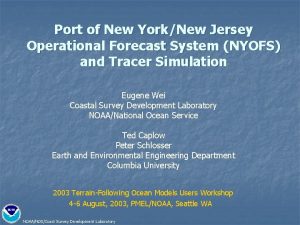 Port of New YorkNew Jersey Operational Forecast System