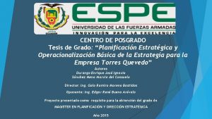 CENTRO DE POSGRADO Tesis de Grado Planificacin Estratgica