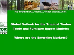 THE INTERNATIONAL TROPICAL TIMBER ORGANIZATION Global Outlook for