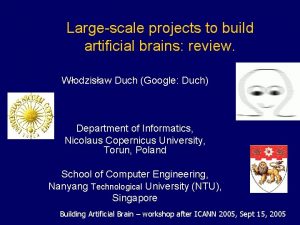 Largescale projects to build artificial brains review Wodzisaw