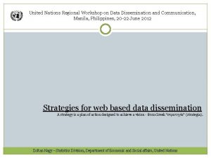 United Nations Regional Workshop on Data Dissemination and