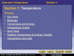 Heat and Temperature Section 1 Temperature Preview Key