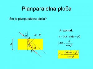 Planparalelna ploa to je planparalelna ploa pomak d