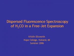 Dispersed Fluorescence Spectroscopy of H 2 CO in