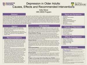 Depression in Older Adults Causes Effects and Recommended