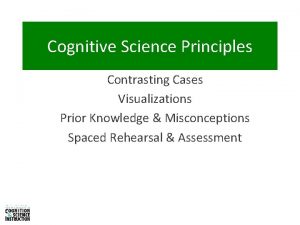 Cognitive Science Principles Contrasting Cases Visualizations Prior Knowledge