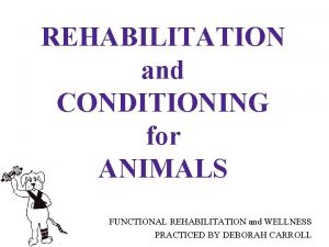 REHABILITATION and CONDITIONING for ANIMALS FUNCTIONAL REHABILITATION and