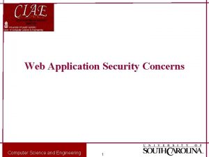 Web Application Security Concerns Computer Science and Engineering