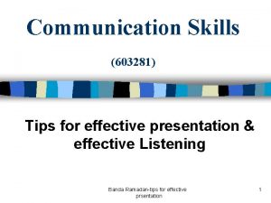 Communication Skills 603281 Tips for effective presentation effective