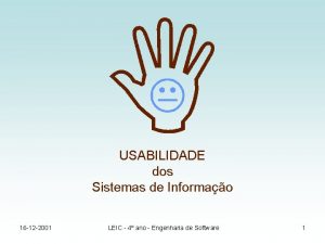 USABILIDADE dos Sistemas de Informao 16 12 2001