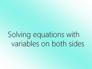 Solving equations with variables on both sides 1