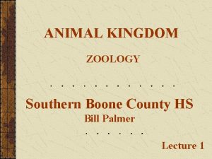 ANIMAL KINGDOM ZOOLOGY Southern Boone County HS Bill