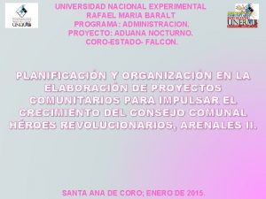 UNIVERSIDAD NACIONAL EXPERIMENTAL RAFAEL MARIA BARALT PROGRAMA ADMINISTRACION