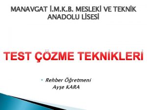 MANAVGAT M K B MESLEK VE TEKNK ANADOLU