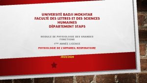 UNIVERSIT BADJI MOKHTAR FACULT DES LETTRES ET DES