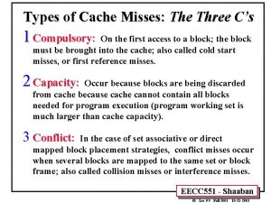 Types of Cache Misses The Three Cs 1