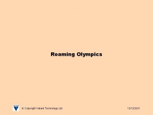 Roaming Olympics Copyright Valiant Technology Ltd 12122021 Roaming