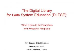 The Digital Library for Earth System Education DLESE
