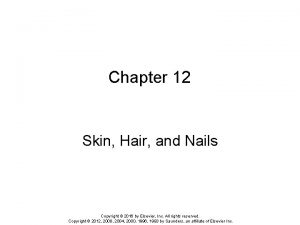 Chapter 12 Skin Hair and Nails Copyright 2016