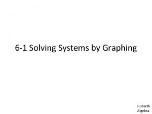 6 1 Solving Systems by Graphing Hubarth Algebra
