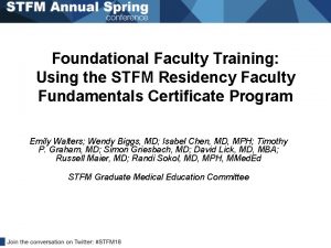 Foundational Faculty Training Using the STFM Residency Faculty