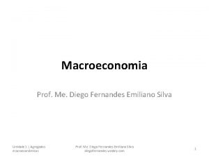 Macroeconomia Prof Me Diego Fernandes Emiliano Silva Unidade