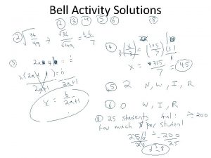 Bell Activity Solutions Bell Activity Solutions Book Check