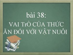 bi 38 VAI Tr CA THC N I