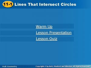 11 1 Lines That Intersect Circles Warm Up
