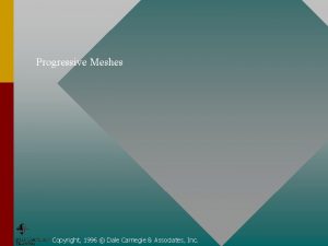 Progressive Meshes Copyright 1996 Dale Carnegie Associates Inc