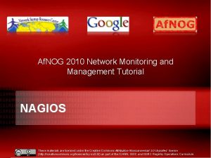 Af NOG 2010 Network Monitoring and Management Tutorial