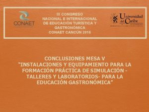 IX CONGRESO NACIONAL E INTERNACIONAL DE EDUCACIN TURSTICA