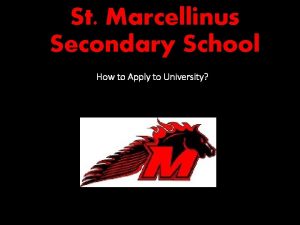 St Marcellinus Secondary School How to Apply to