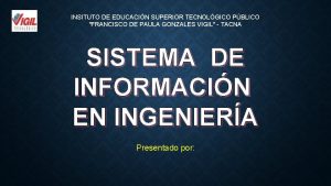 INSITUTO DE EDUCACIN SUPERIOR TECNOLGICO PBLICO FRANCISCO DE