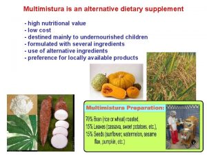 Multimistura is an alternative dietary supplement high nutritional