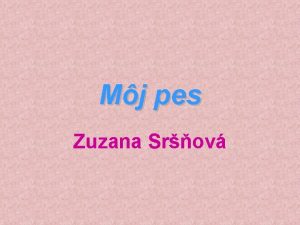 Mj pes Zuzana Srov Vcvik Vcvik psa je