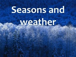 Seasons and weather There are four seasons in