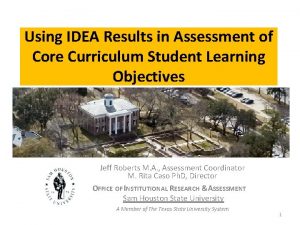 Using IDEA Results in Assessment of Core Curriculum