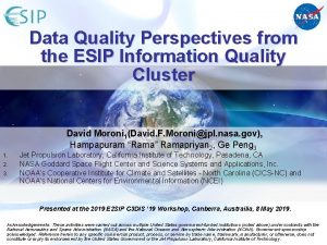 Data Quality Perspectives from the ESIP Information Quality