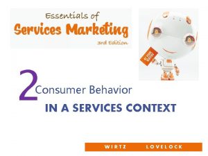 2 Consumer Behavior IN A SERVICES CONTEXT WIRTZ